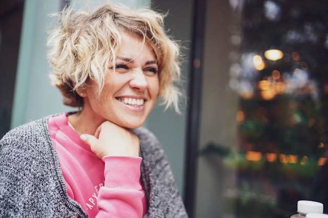 Midlife woman smiling